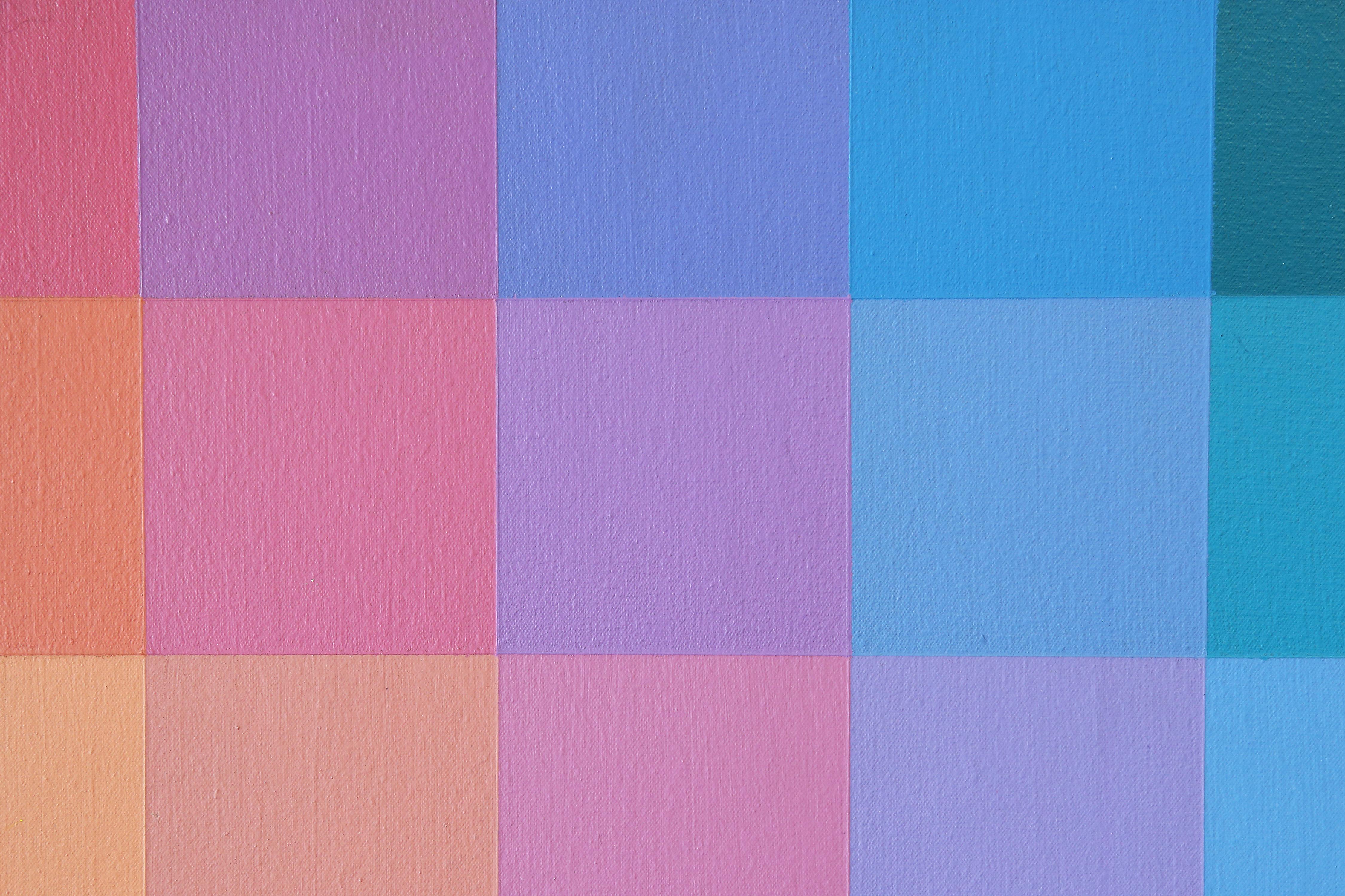 Seltenes Robert Swain Geometrische Farbe 1975 „Study for 7' x 7' Gemälde“, signiert (amerikanisch) im Angebot
