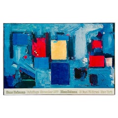 Raro 1977 Originale Vintage Hans Hofmann Mostra Espressionista Astratta Litogramma