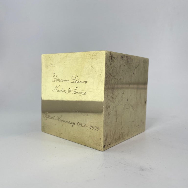 Rare 1979 Donovan Leisure NYC Cia Law Firm 50th Anniversary Brass