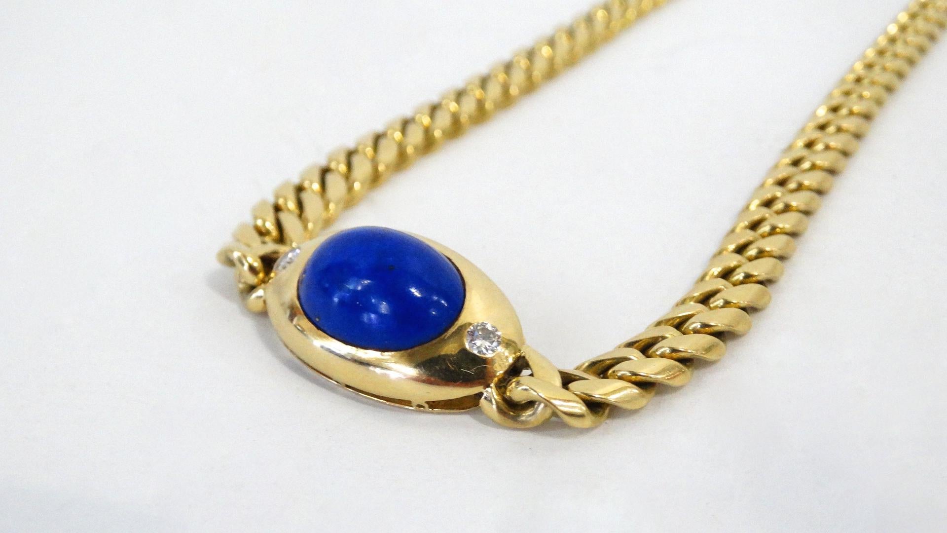  Bulgari 18K Gold & Lapis Lazuli Collar Necklace  3