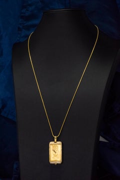 Rare 1980s Corum Ingot "Ubs 24Kt 10gram Gold Bar" Motif Diamond Pendant Watch