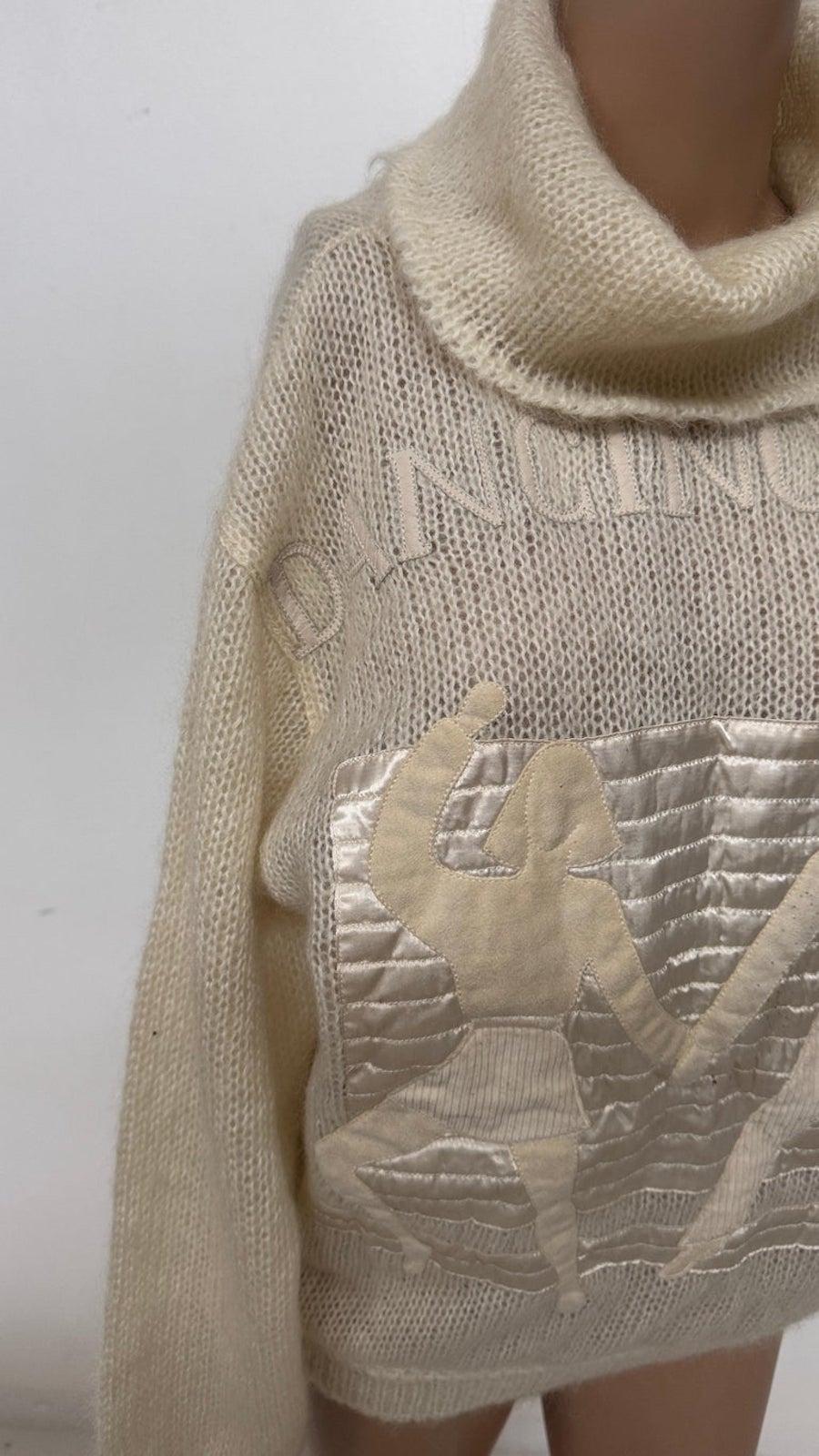 Seltene 1980er J.C. de Castelbajac für ICEBERG 'Dancing N.Y.' Mohair-Wollpullover im Zustand „Gut“ im Angebot in Milano, IT