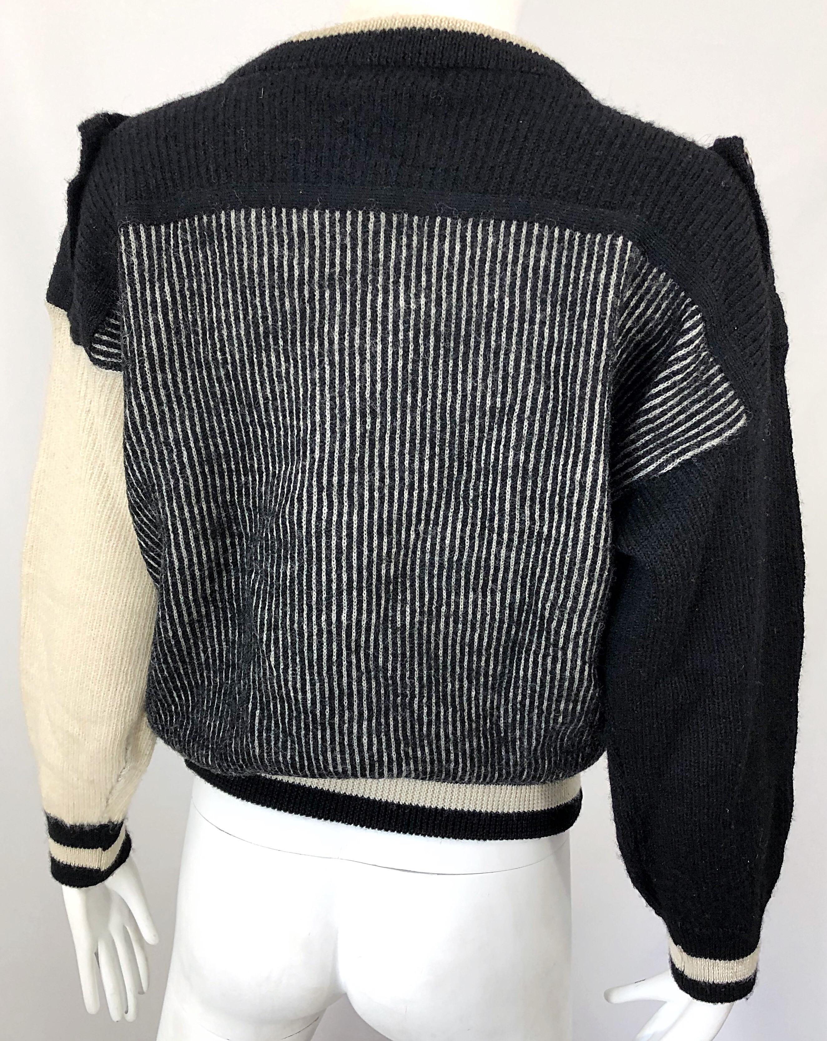 Seltener 1980er Kansai Yamamoto Avant Garde Varsity Collegiate Vintage Pullover aus Wolle im Angebot 6