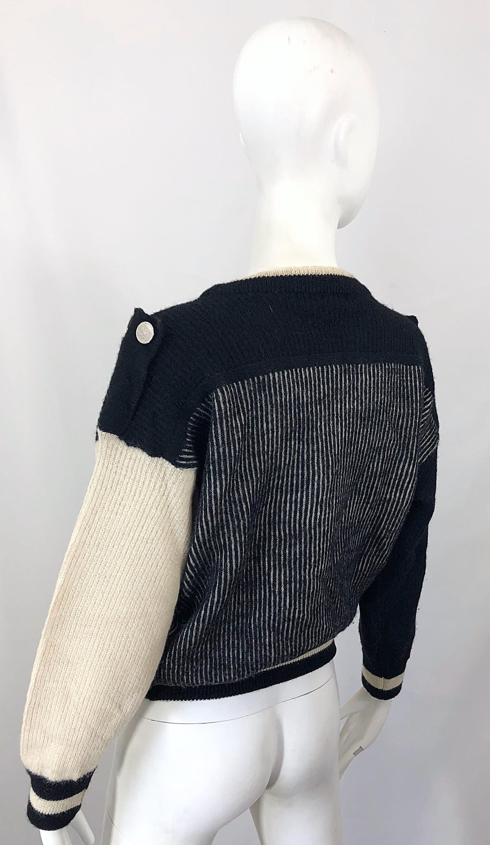 Seltener 1980er Kansai Yamamoto Avant Garde Varsity Collegiate Vintage Pullover aus Wolle im Angebot 10