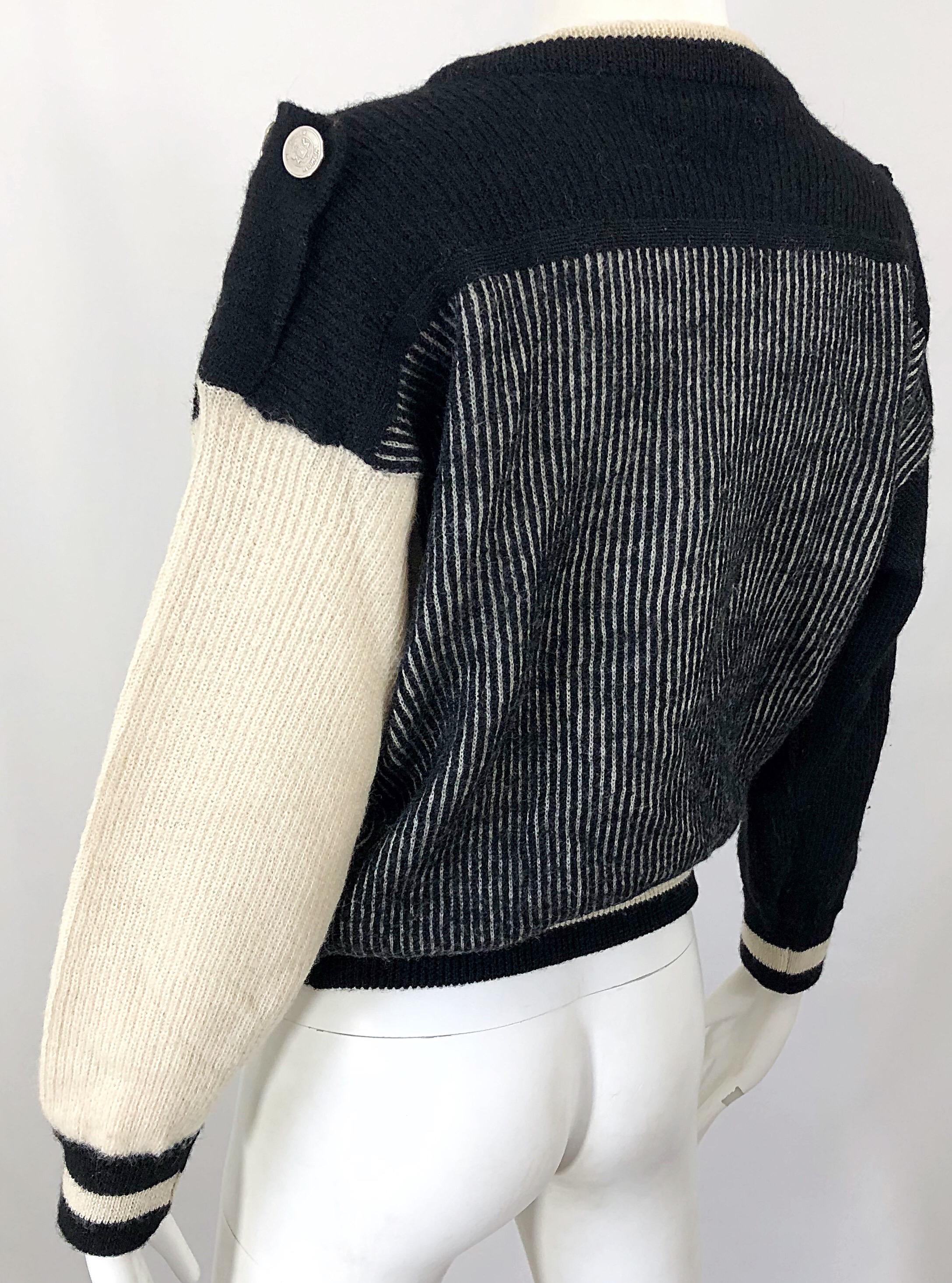 Rare 1980s Kansai Yamamoto Avant Garde Varsity Collegiate Wool Vintage Sweater In Excellent Condition For Sale In San Diego, CA