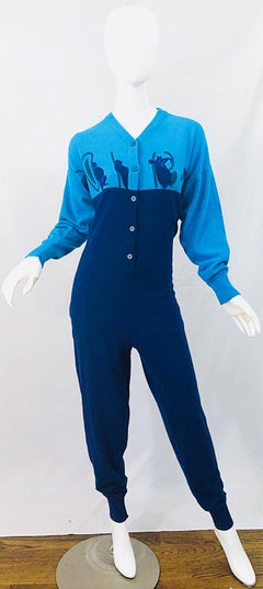 Rare 1980s Krizia Baloo " Jungle Book " Novelty Print Vintage 80s Jumpsuit