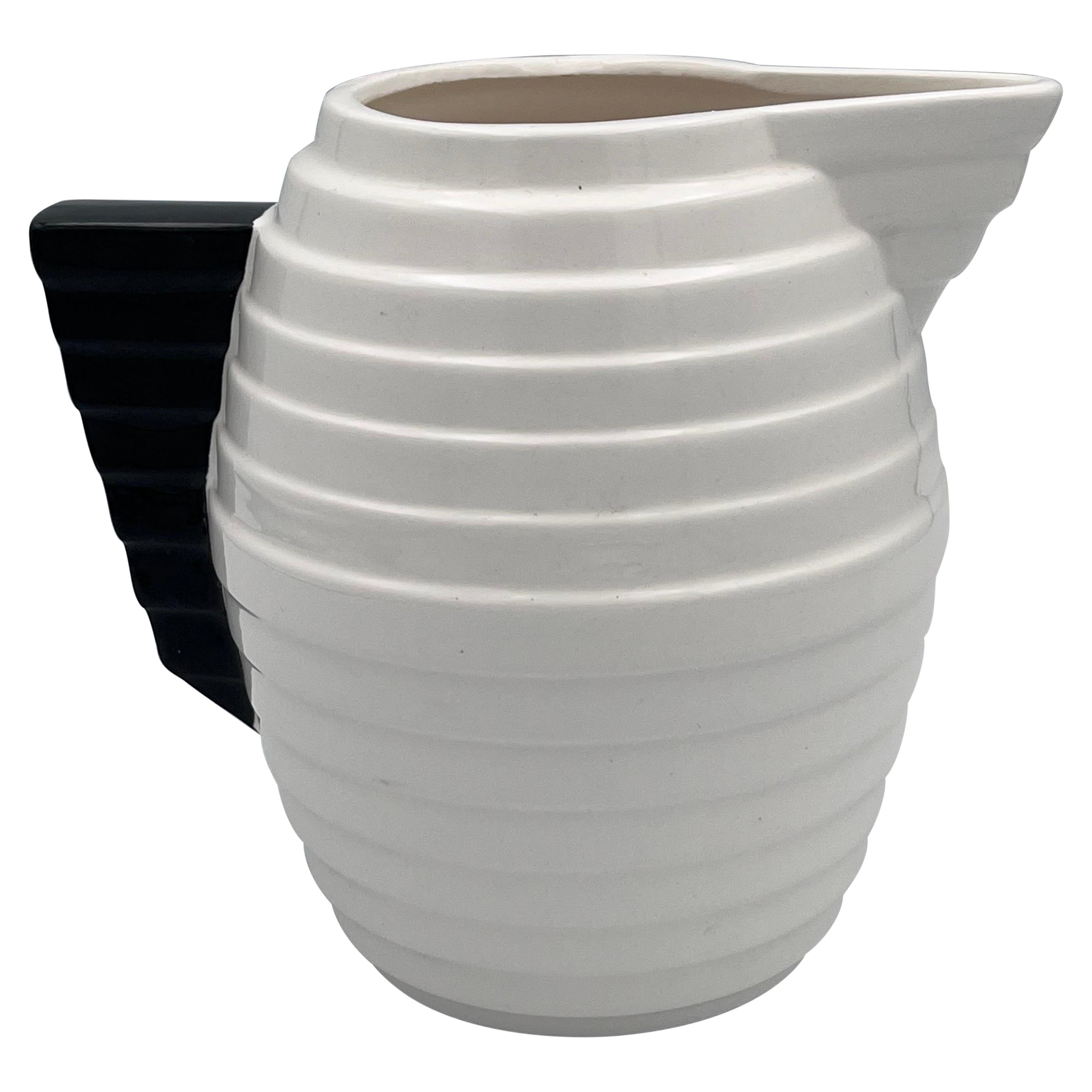 Rare 1980's Memphis Art Deco Style Geometric Stepped Pitcher For Sale