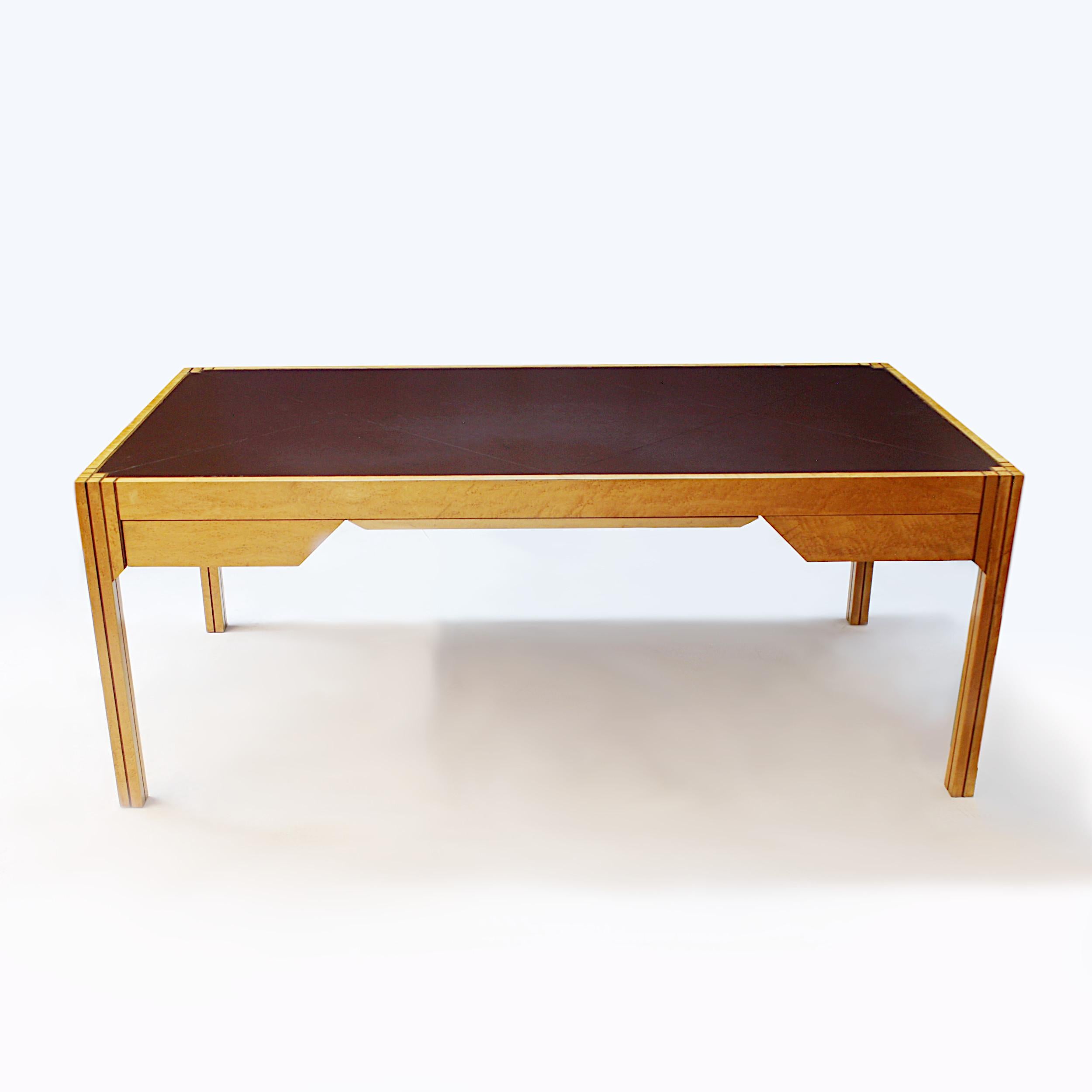Art déco Rare 1980 Mid Century Art Deco Executive Table Desk by Pierre Paulin for Baker en vente