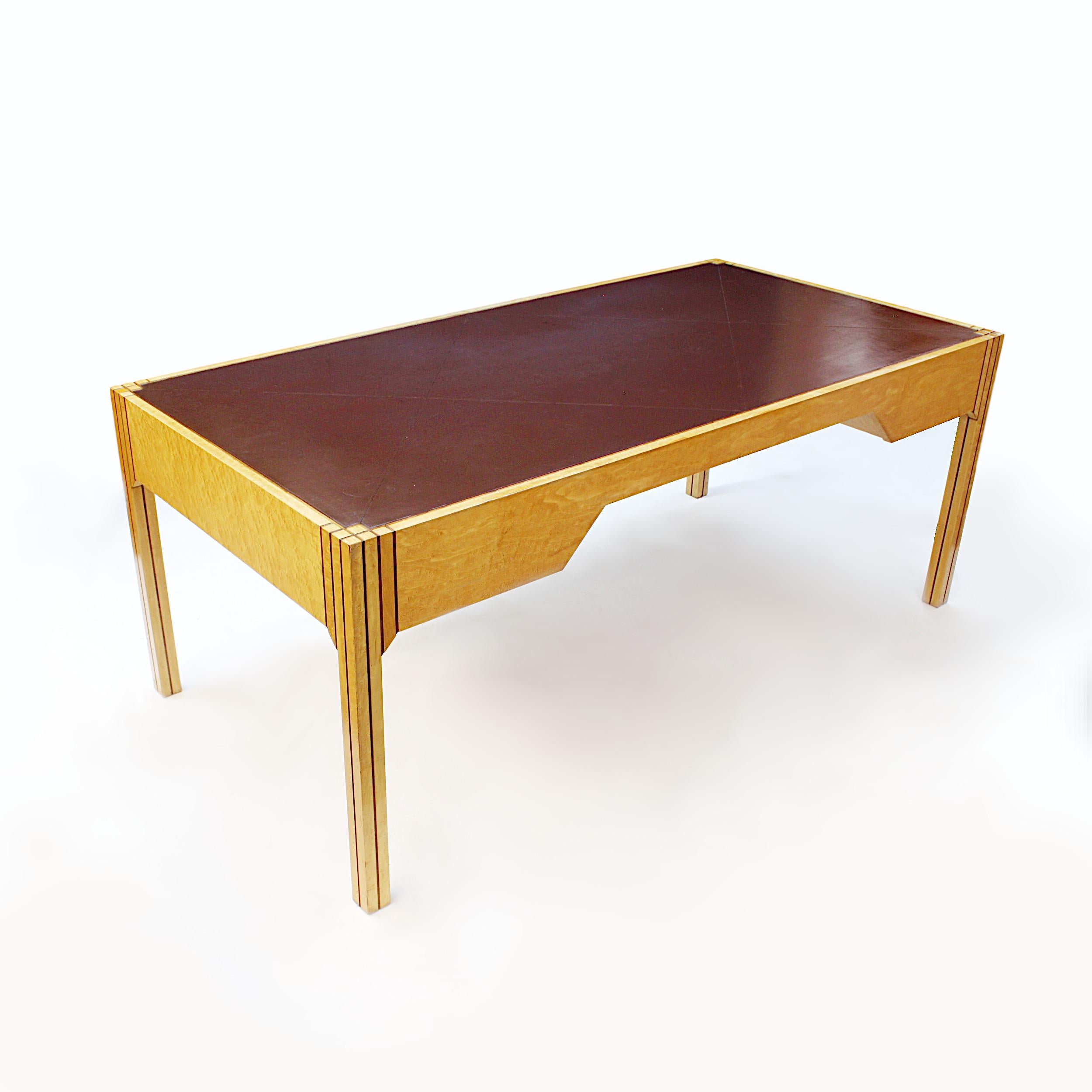 Américain Rare 1980 Mid Century Art Deco Executive Table Desk by Pierre Paulin for Baker en vente