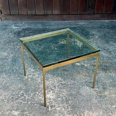 Rare 1980s Nicos Zographos TA.20G Square Brass/Bronze + Glass Table Small 20²