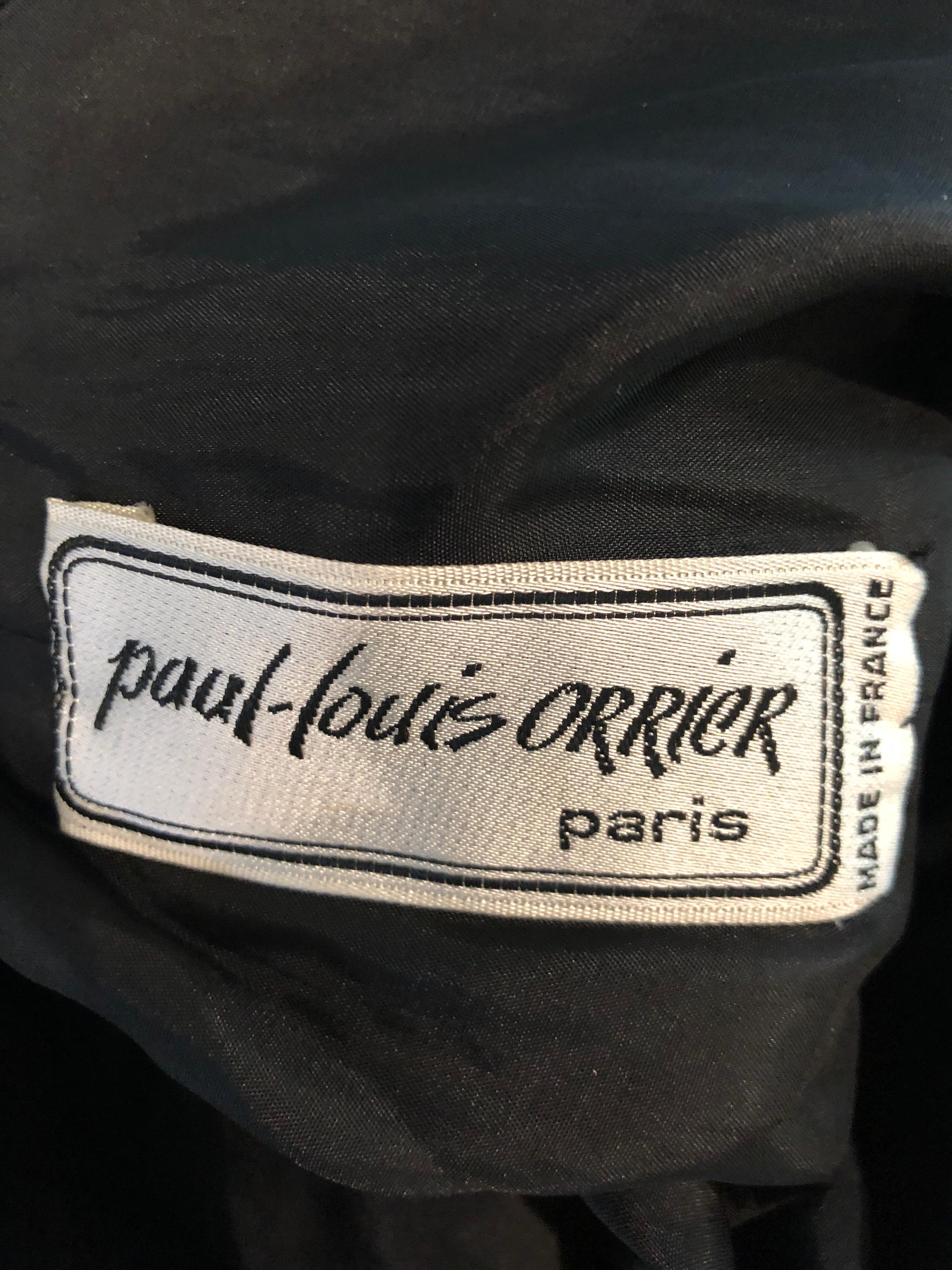 Rare 1980s Paul Louis Orrier Black Leather Suede Beaded Vintage Bomber Jacket 14