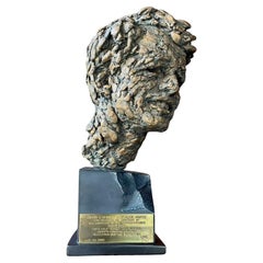 Rare 1980s Robert Berks Sculpture of Robert F. Kennedy Journalism Award RFK Bust