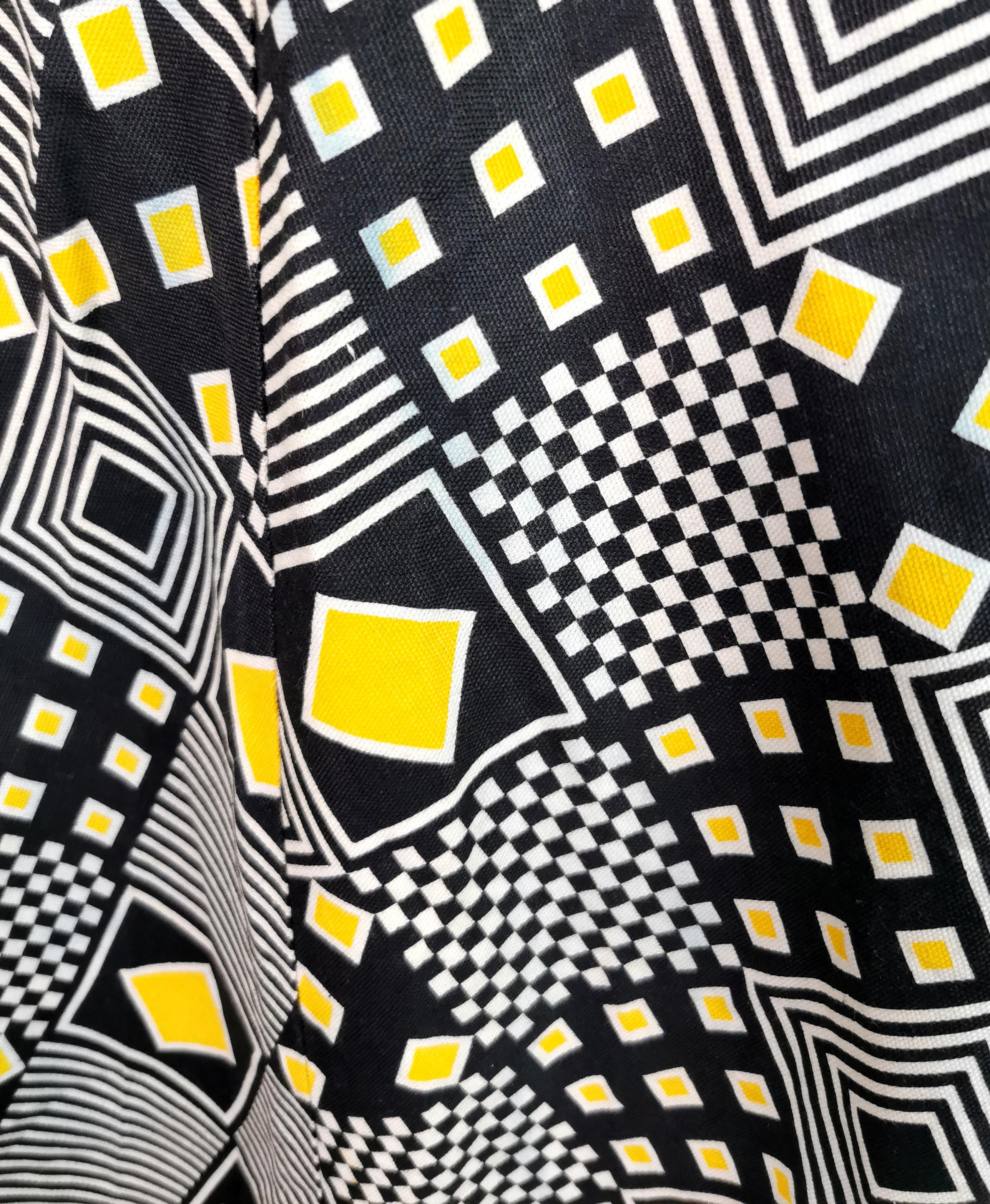 Rare ensemble jupe des années 1980, imprimé géométrique funky en vente 6