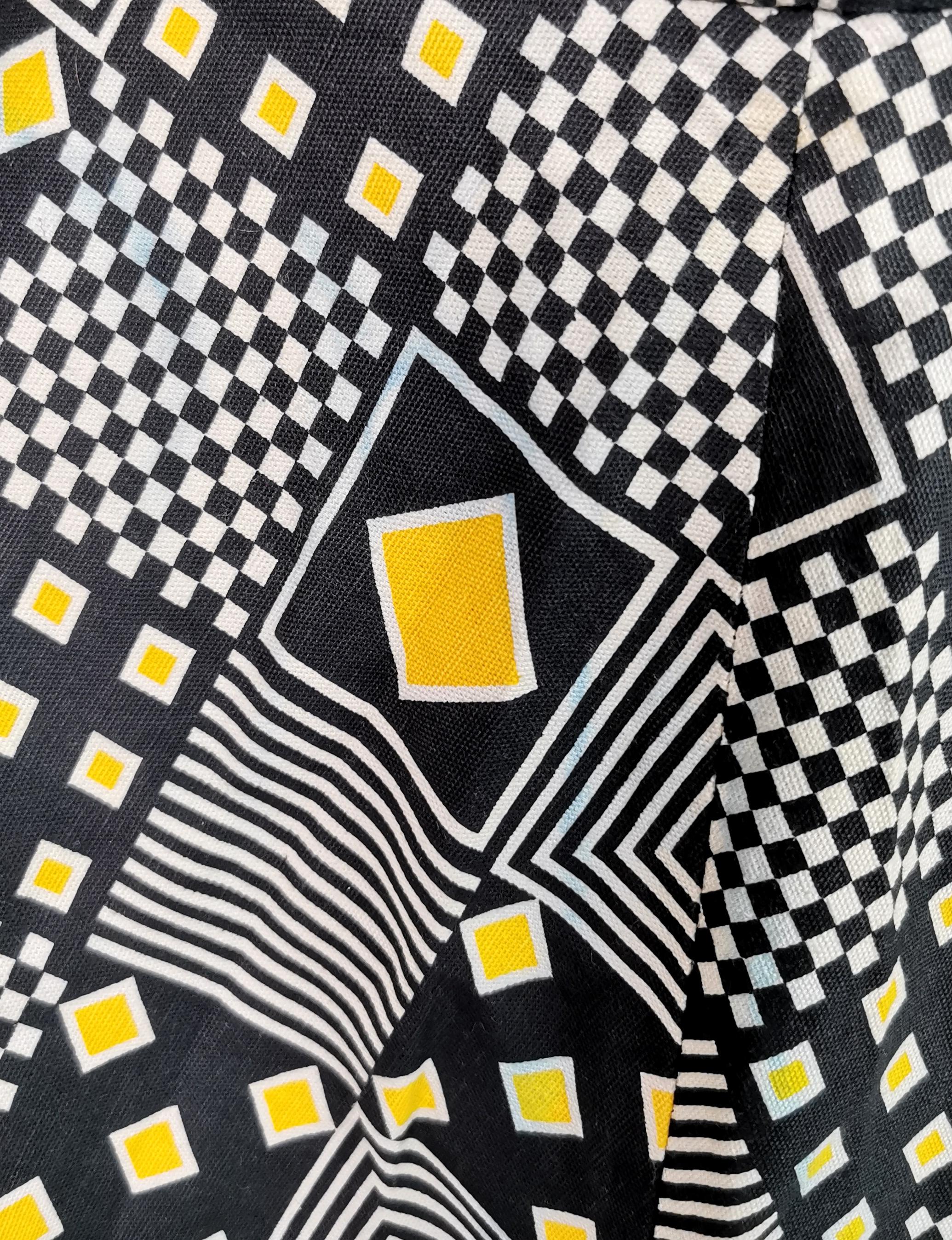 Rare ensemble jupe des années 1980, imprimé géométrique funky en vente 7