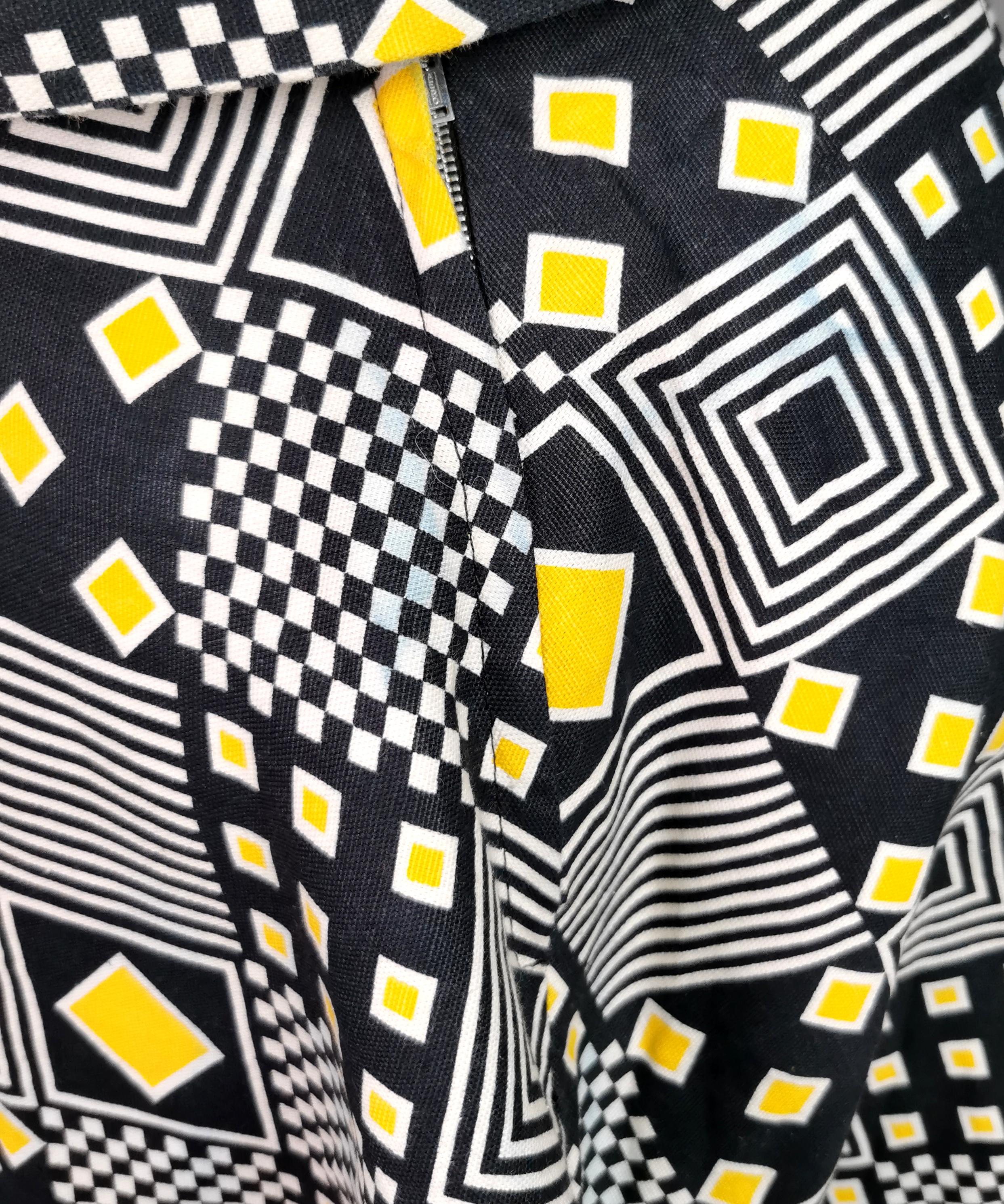 Rare ensemble jupe des années 1980, imprimé géométrique funky en vente 13