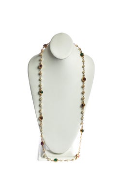 Rare 1980's Vintage Chanel Pearl Gripoix Sautoir Necklace
