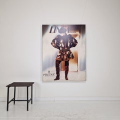 Rare 1982 Italian Fashion Exhibition Poster on Aluminum — Linea Italiana, Pikenz