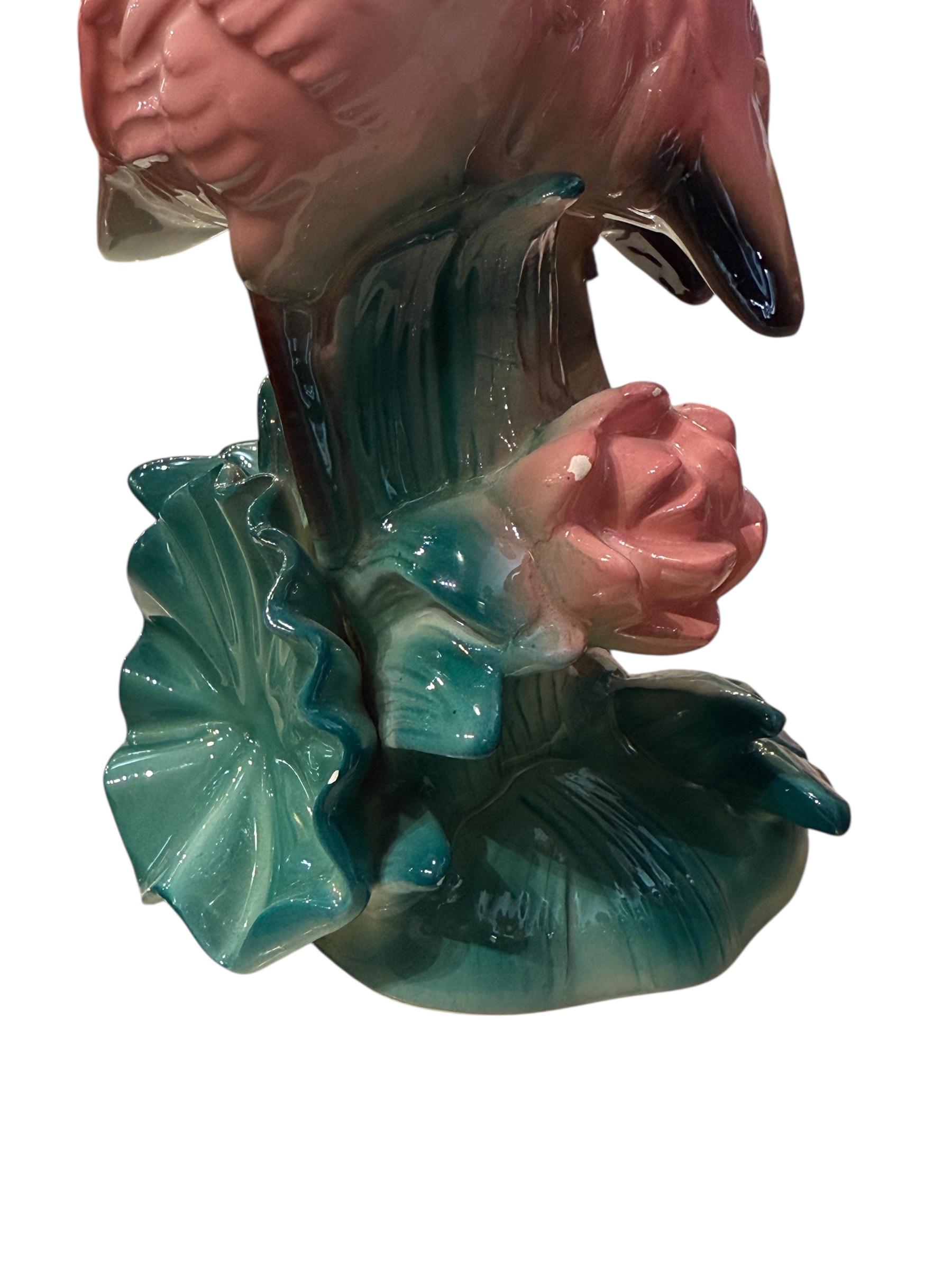 Late 20th Century Rare 1987 Fitz & Floyd Flamingo Candleholder
