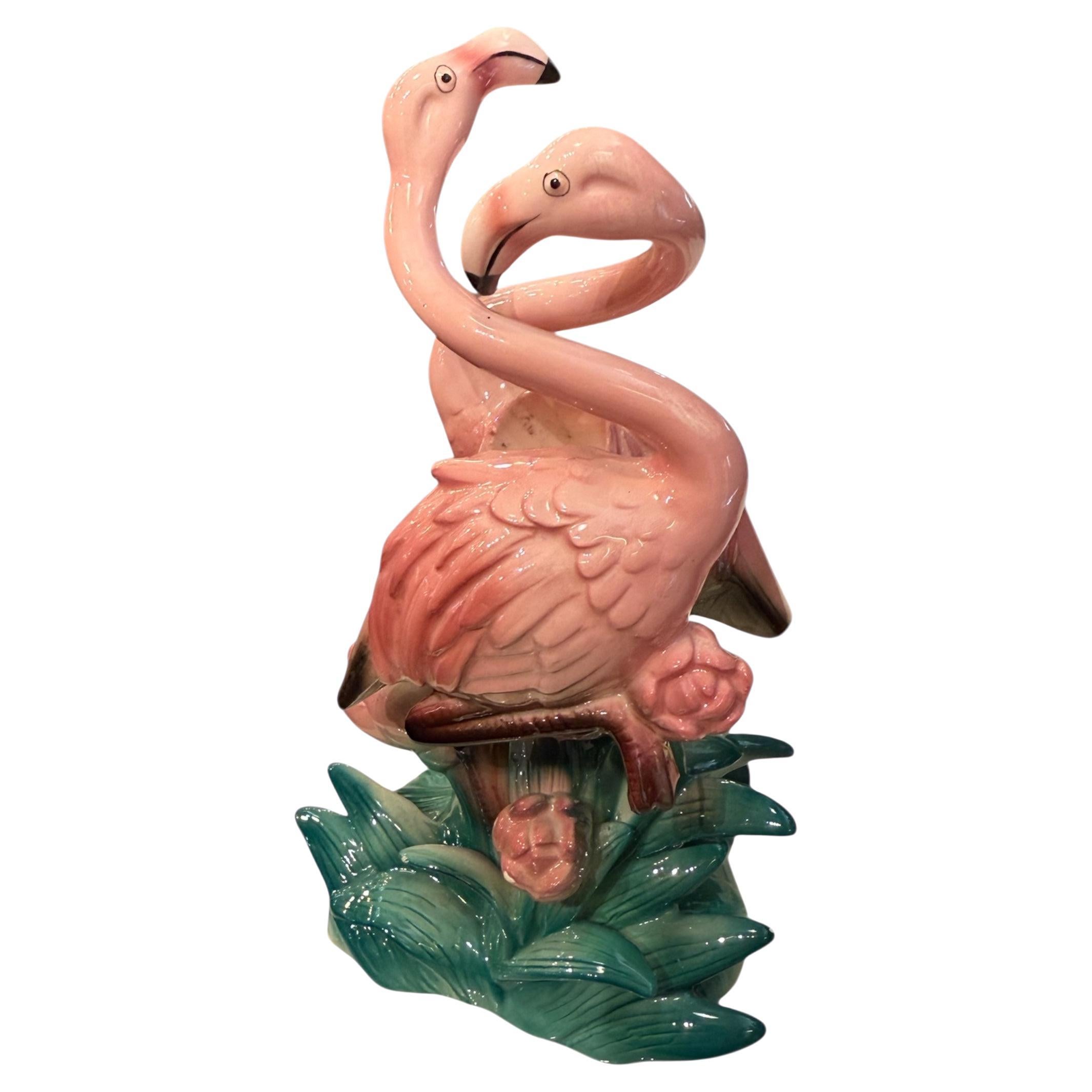 Rare 1987 Fitz & Floyd Flamingo Candleholder