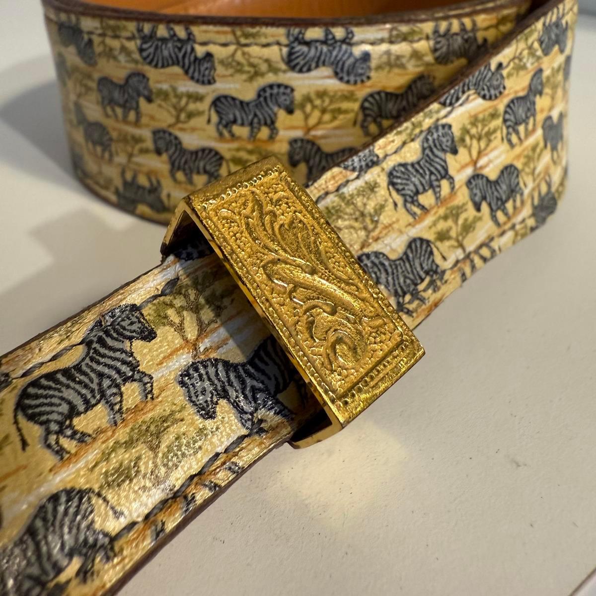Rare 1988 Hermès Zebra Vintage Belt In Good Condition For Sale In Gazzaniga (BG), IT