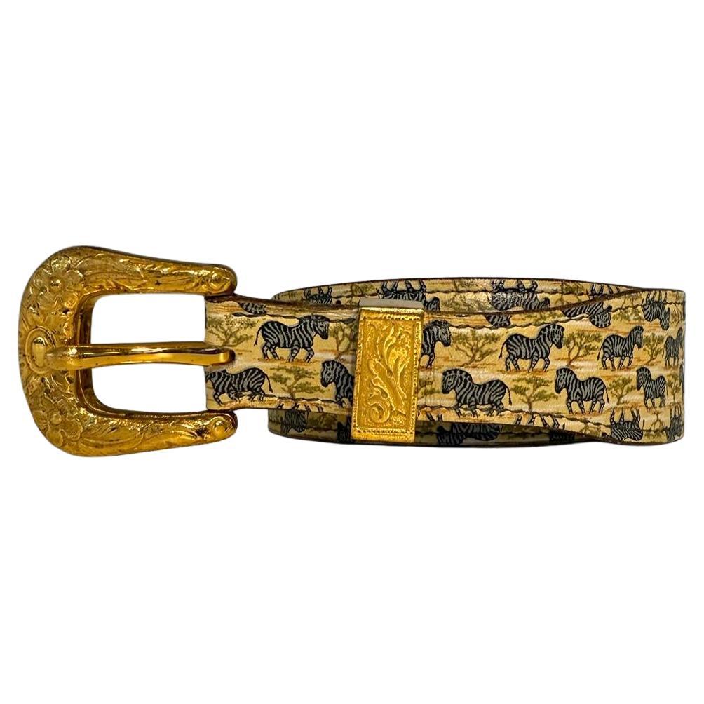 Rare 1988 Hermès Zebra Vintage Belt For Sale