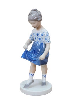 Rare 1990 Bing & Grondahl Porcelain My Favorite Blue Dress Figurine 2586