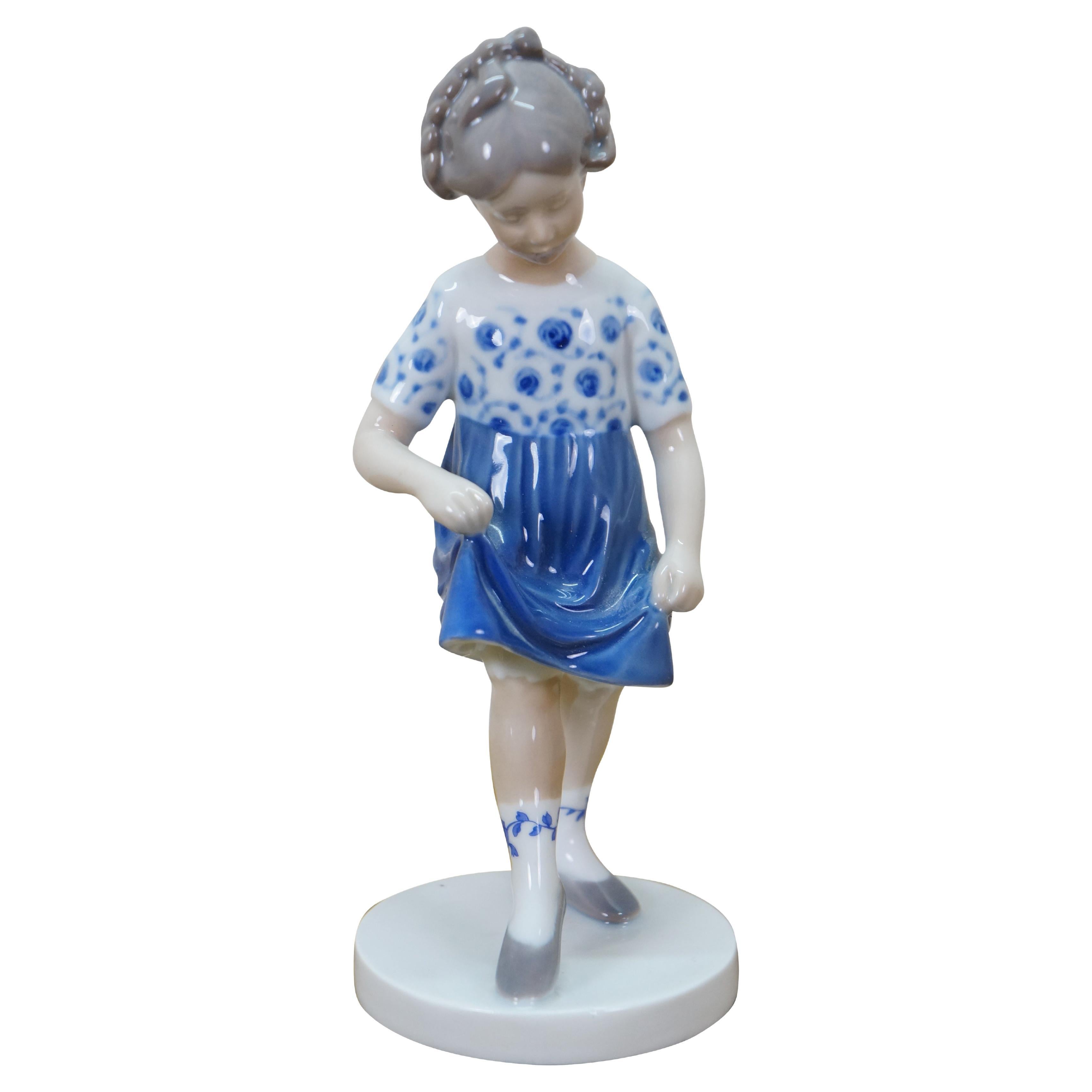 Rare 1990 Bing & Grondahl Porcelain My Favorite Blue Dress Figurine 2586