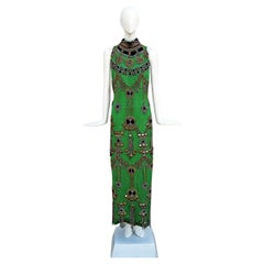Versace Atelier Egyptian - Robe de défilé rare et lourdement perlée, unique en son genre, de 1990