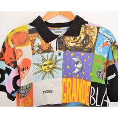 Rare 1990's Archival Moschino 'Opposites' Print Polo Shirt - Tee