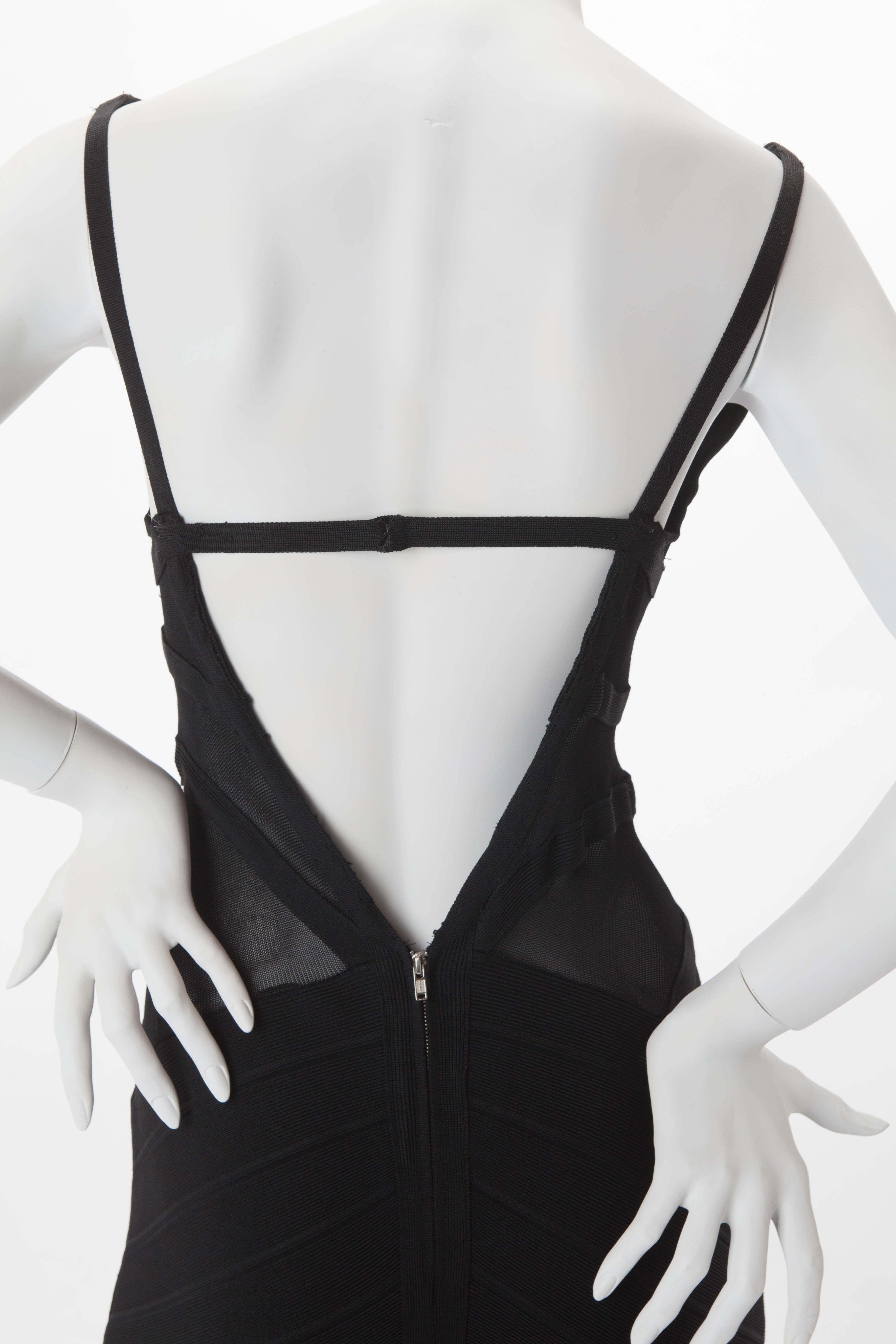 Rare 1990s Azzedine Alaia Black Lycra Gown Runway Sample Museum In Good Condition For Sale In New York, NY