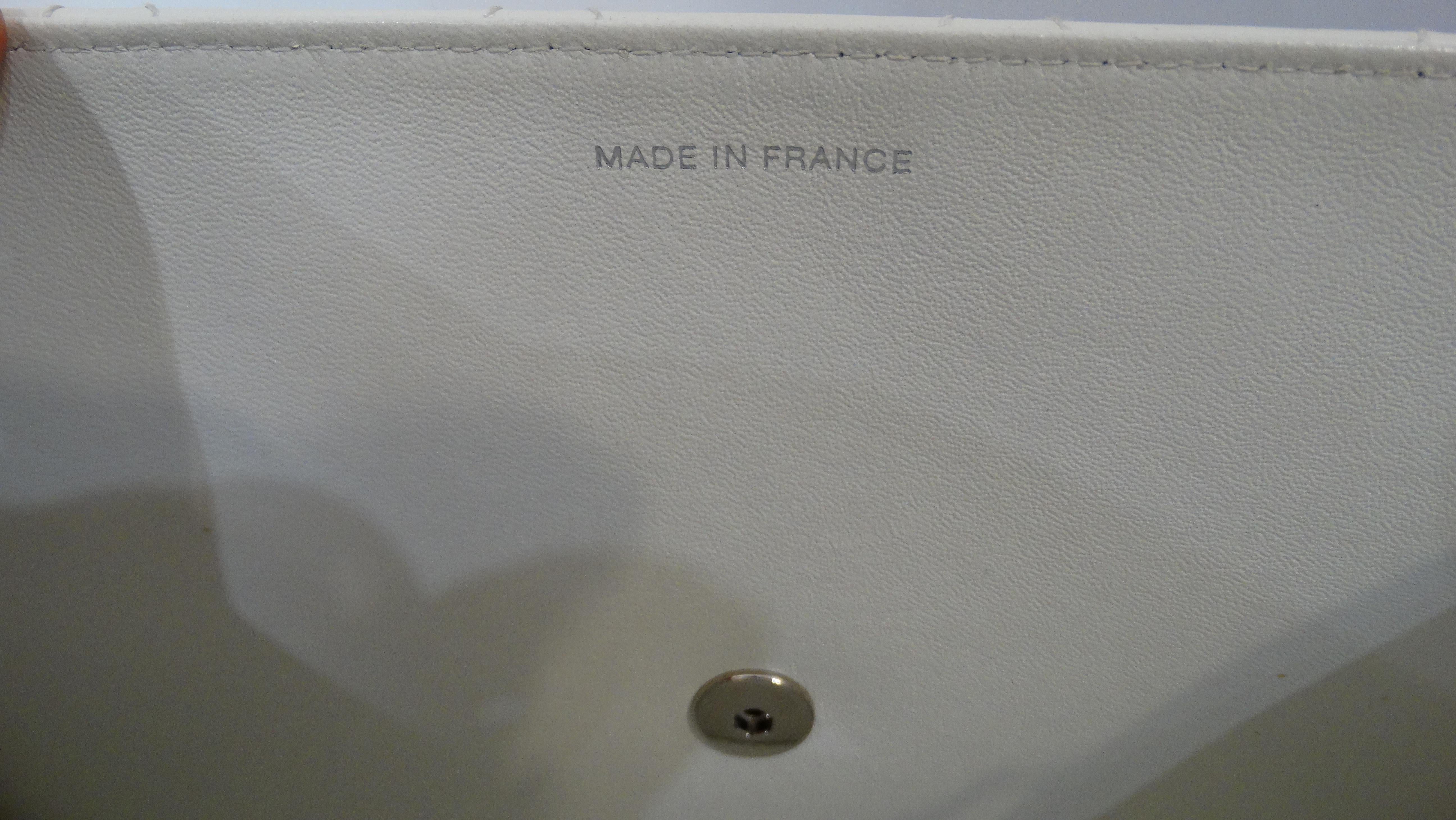 Chanel 1990s White Goatskin Quilted Shoulder Bag 7