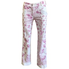 Rare 1990s Christian Dior by John Galliano Trotter/Flower Print Pants (S) - (S+)