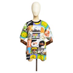 Rare 1990's FRANCO MOSCHINO 'Opposites' Print Graphic Archival Pattern T Shirt