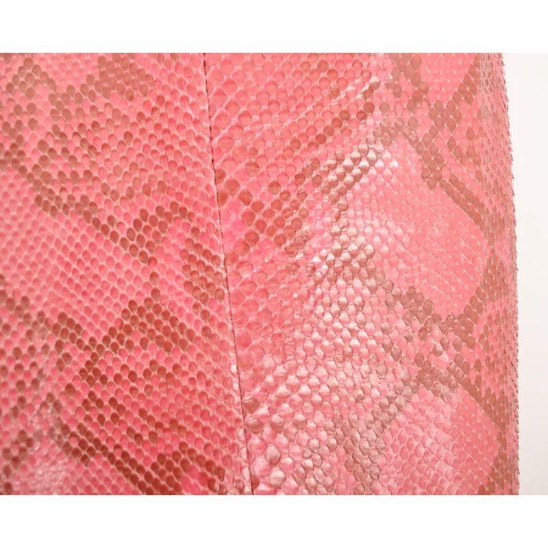 Rare 1990's Gianni Versace Couture Runway Pink Python Skin Trousers Pants For Sale 6