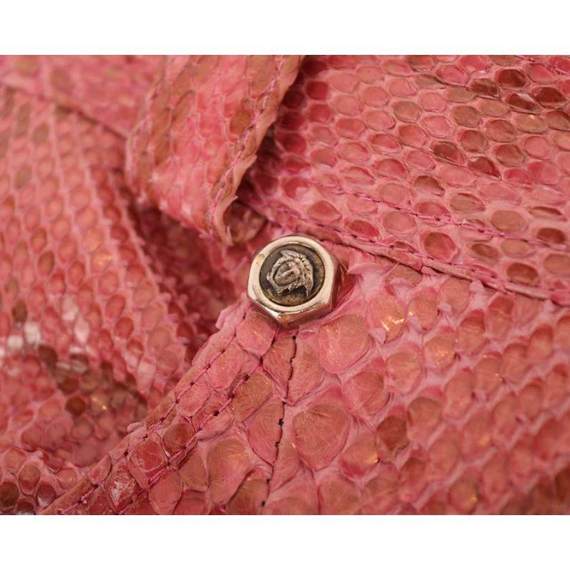 Women's Rare 1990's Gianni Versace Couture Runway Pink Python Skin Trousers Pants For Sale