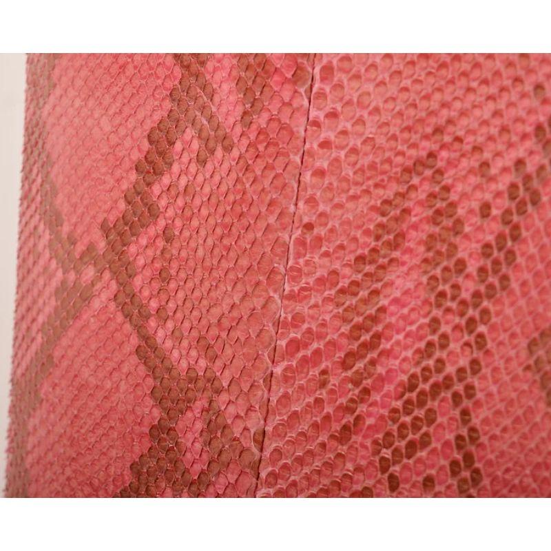 Rare 1990's Gianni Versace Couture Runway Pink Python Skin Trousers Pants For Sale 5
