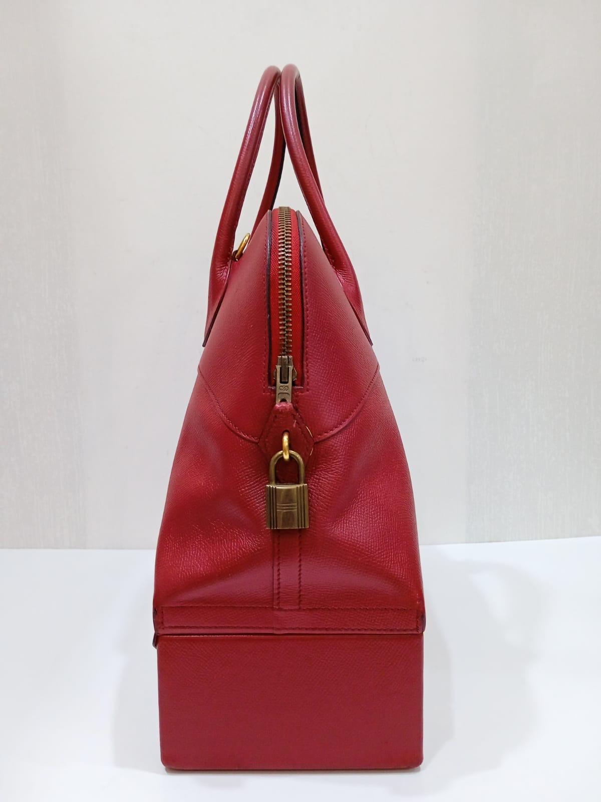 Rare 1990s Hermes Red Epsom Bolide Macpherson Bag For Sale 6
