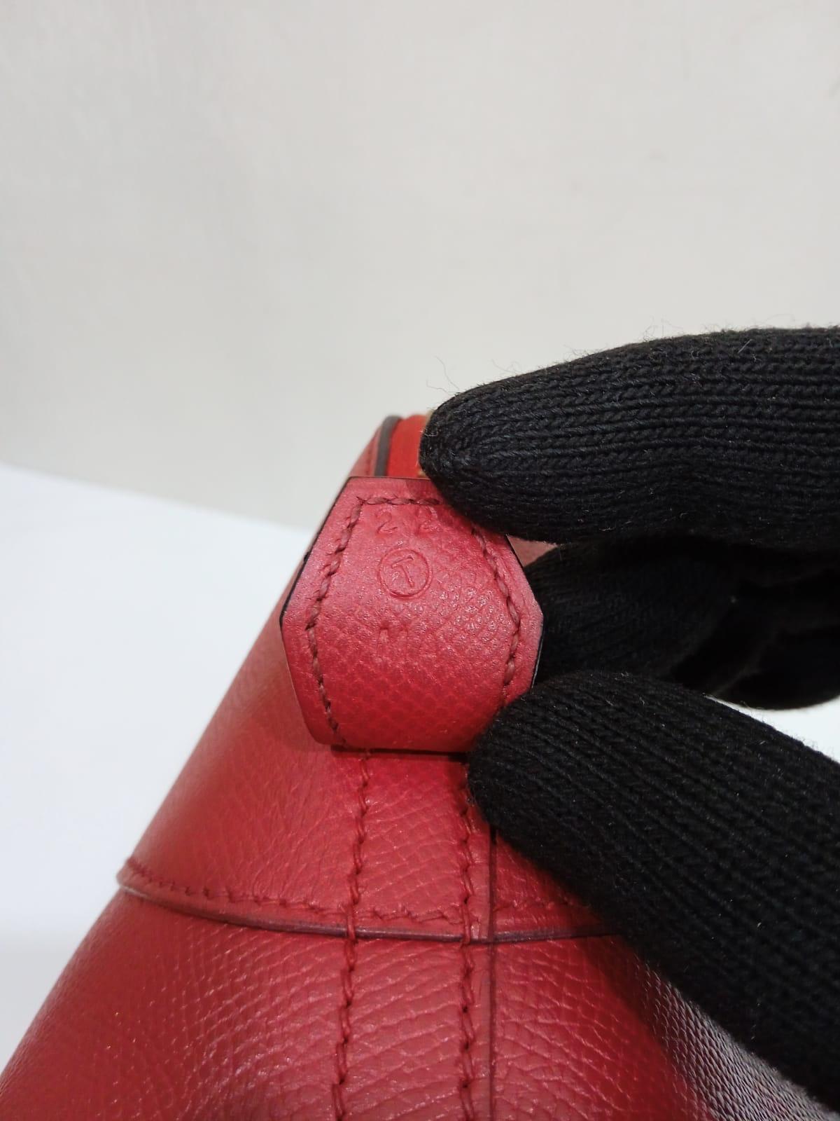 Rare 1990s Hermes Red Epsom Bolide Macpherson Bag For Sale 13