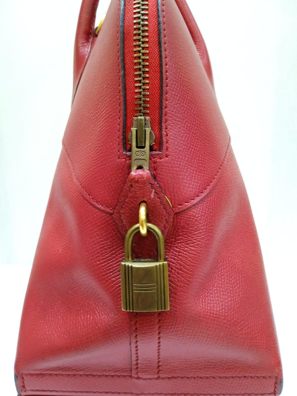 Rare 1990s Hermes Red Epsom Bolide Macpherson Bag For Sale 14