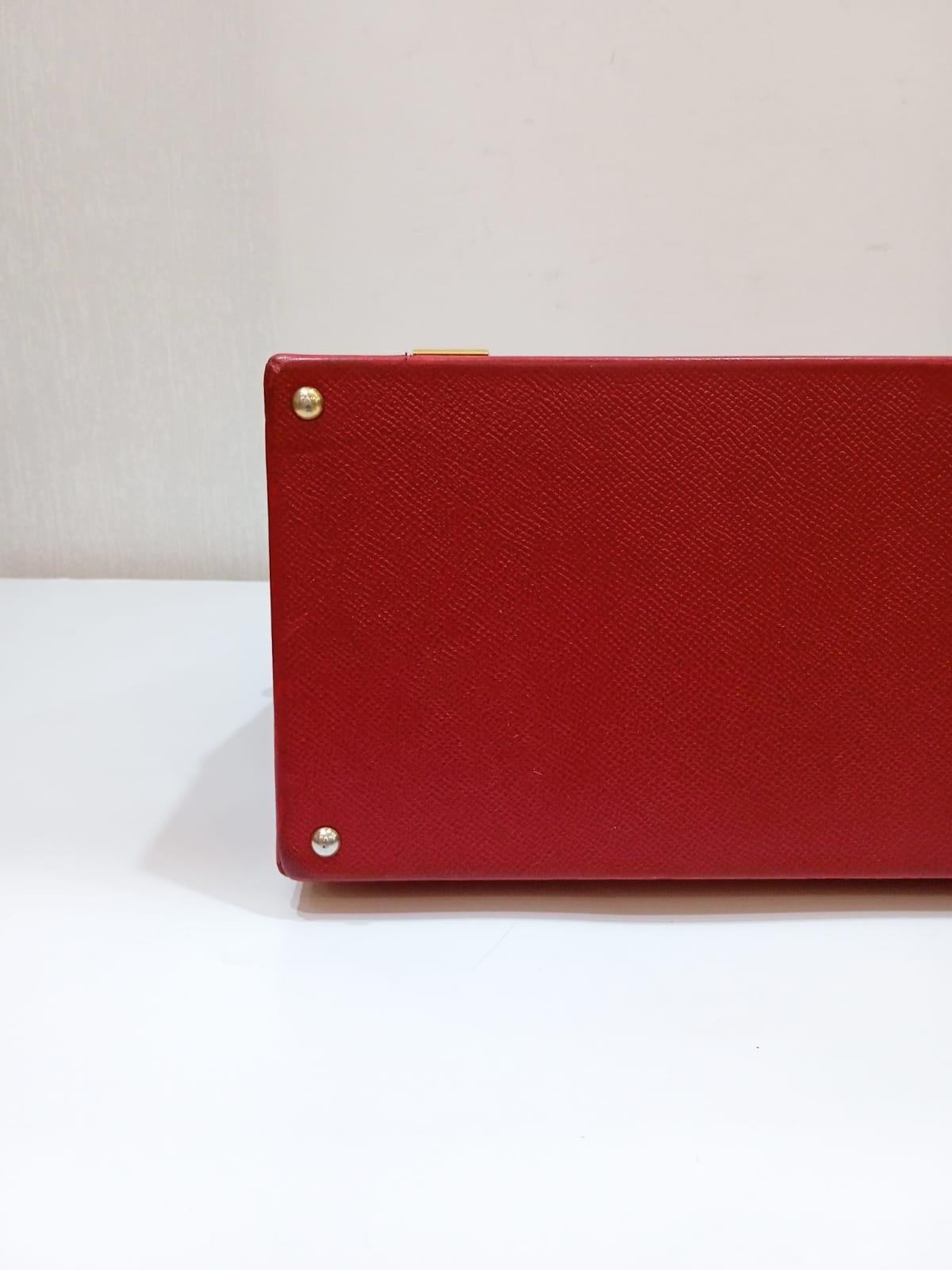 Rare 1990s Hermes Red Epsom Bolide Macpherson Bag For Sale 15