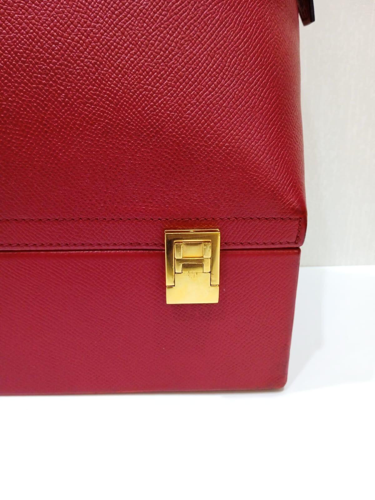 Rare 1990s Hermes Red Epsom Bolide Macpherson Bag For Sale 3