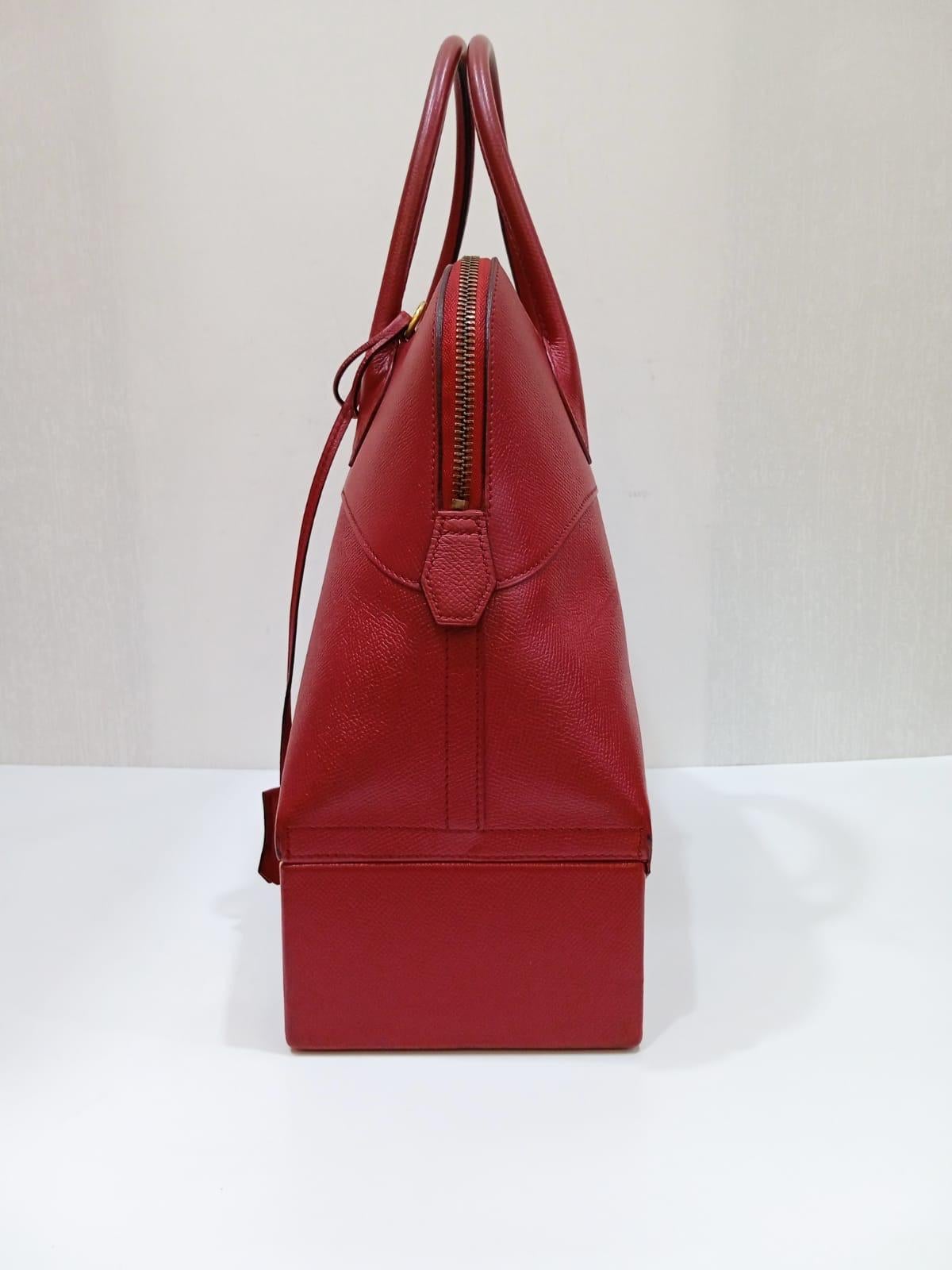 Rare 1990s Hermes Red Epsom Bolide Macpherson Bag For Sale 4