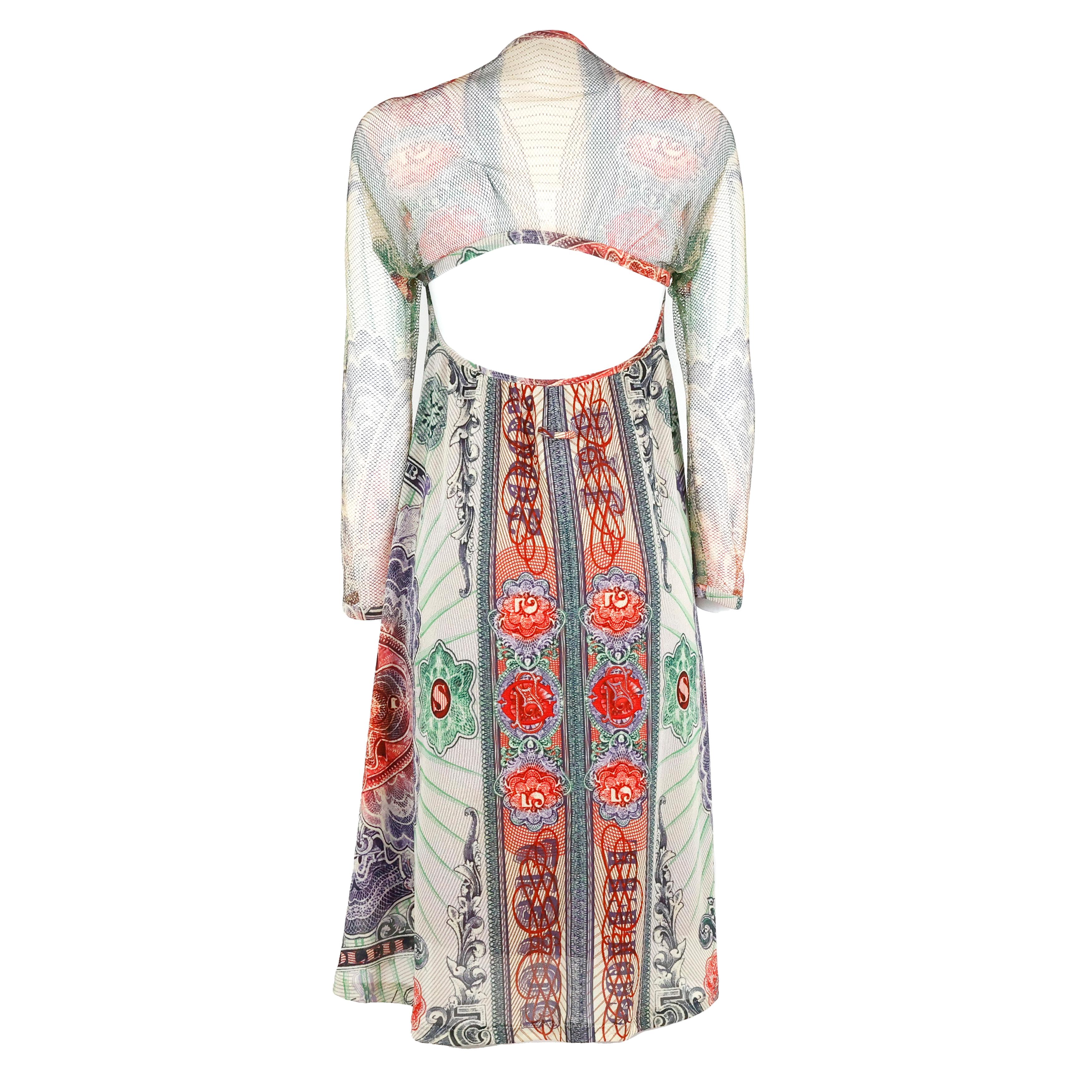 Jean Paul Gaultier bank note printed dress, in fabric and mesh. Size XS (wide wearability).

Condition:
Excellent.