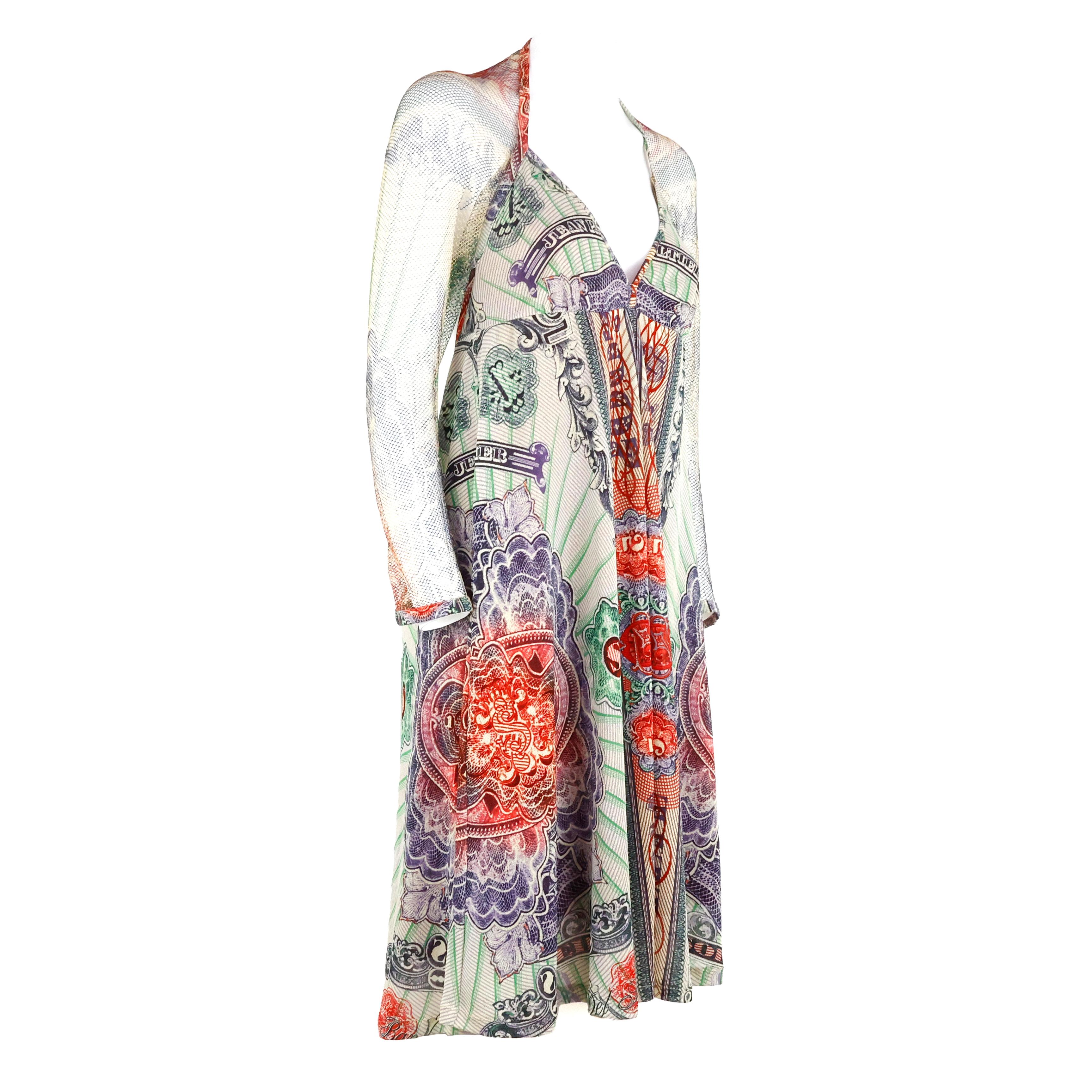 Gray Rare  1990s Jean Paul Gaultier Valut / Bank Note Dress For Sale