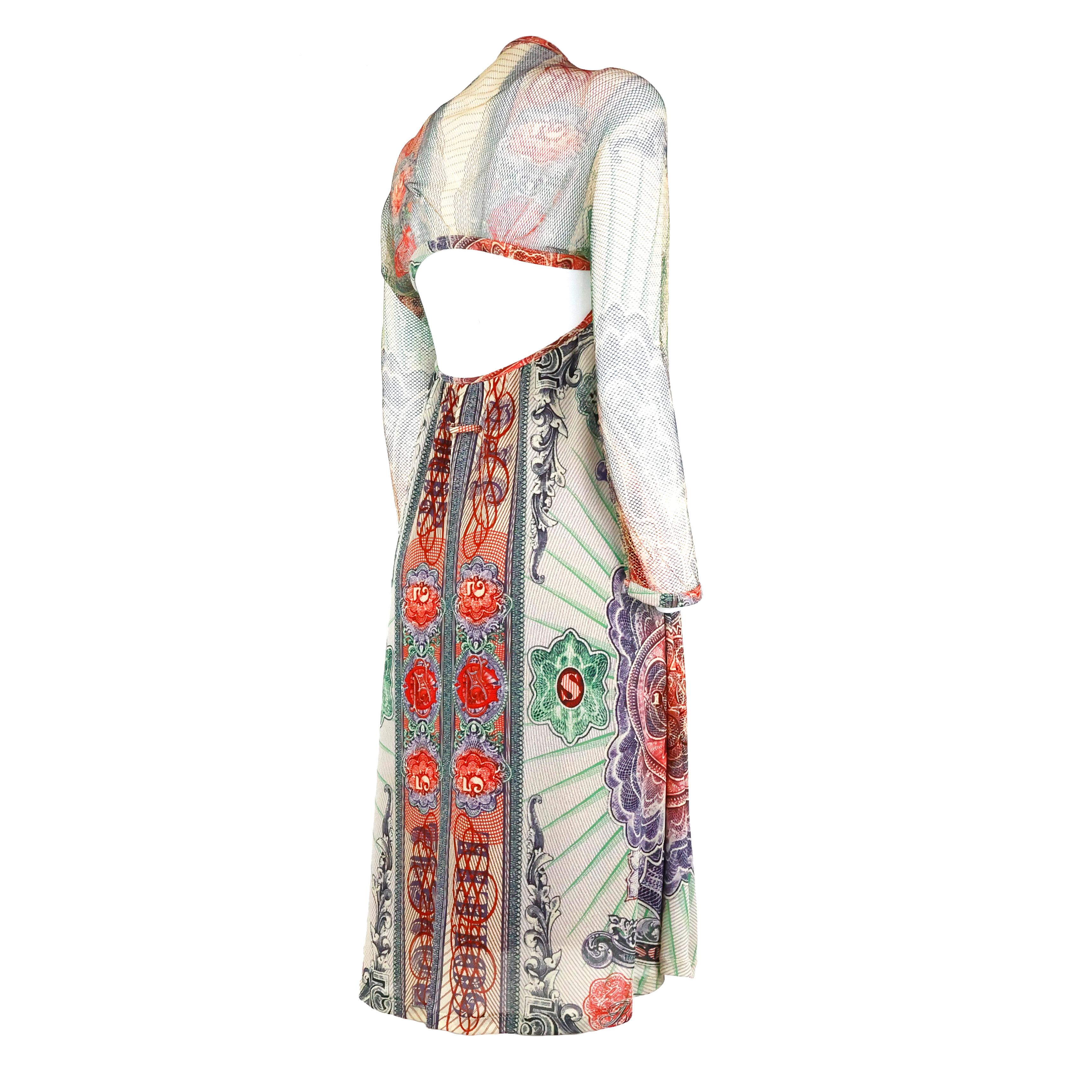 Rare  1990s Jean Paul Gaultier Valut / Bank Note Dress In Excellent Condition For Sale In Bressanone, Trentino-Alto Adige