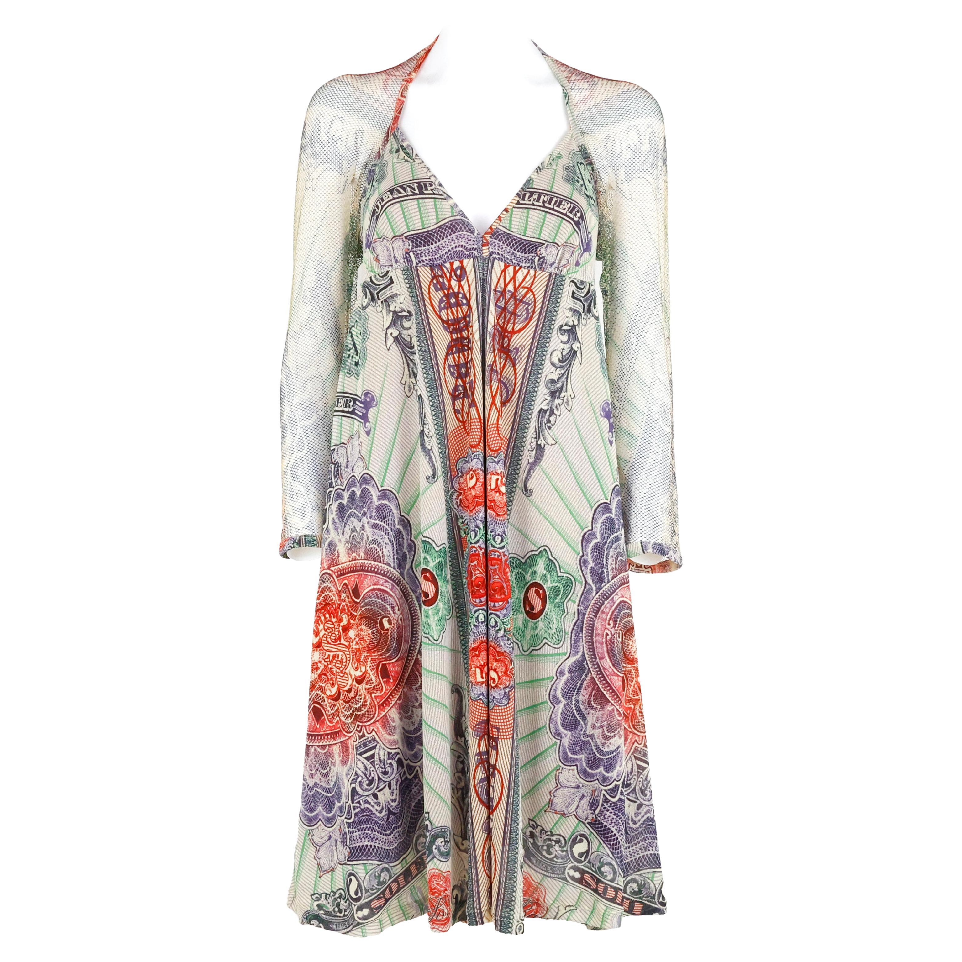 Rare  1990s Jean Paul Gaultier Valut / Bank Note Dress For Sale
