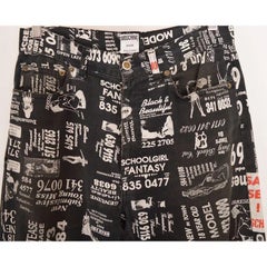 Rare 1990's Moschino Adult Ads Fetish Theme Patterned Vintage Trousers Jeans