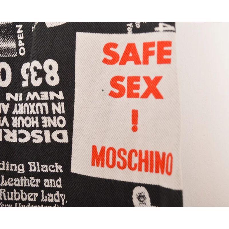 Rare 1990's Moschino Adult Ads Fetish Theme Patterned Vintage Trousers Jeans For Sale 4