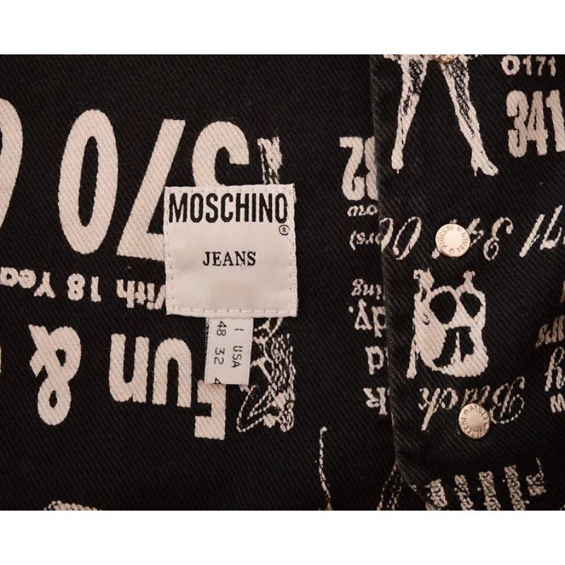 Incredible Vintage 1990's Moschino 'Safe Sex / Adult Ads' patterned waistcoat in a black with white & red coloured print throughout.  

MADE IN ITALY !

Features:
Central line button fasten
Adjustable tie at the back
Rare 'Safe Sex' pattern
Chest