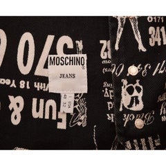 Rare 1990's Moschino Adult Ads Pattern Newspaper Print Waistcoat Jacket Top